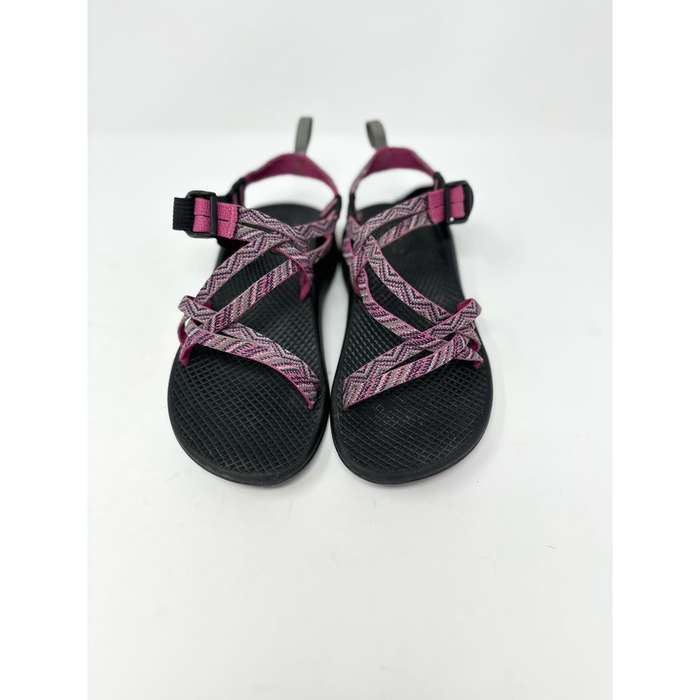 Girls Chaco Zx2 Pink Gray Chevron Sandals Youth Size 4